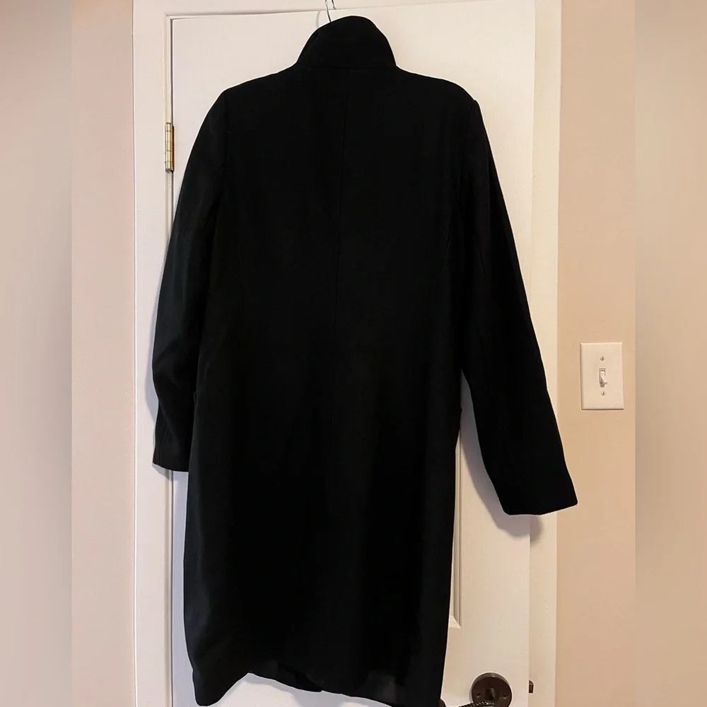 Le Chateau Classic Black Wool Blend Coat - Picture 5 of 7